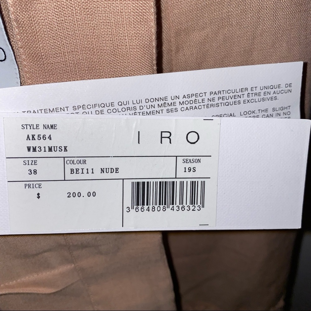 NWT $200 IRO S19 Musk Linen Side Zip Tiered Ruffled A-Line Skirt FR38 - Picture 6 of 11
